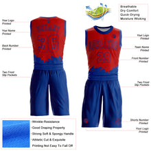 Load image into Gallery viewer, Custom Red Royal Color Splash Round Neck Sublimation Basketball Suit Jersey