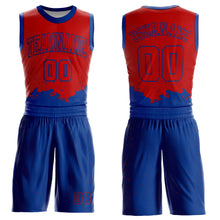 Load image into Gallery viewer, Custom Red Royal Color Splash Round Neck Sublimation Basketball Suit Jersey