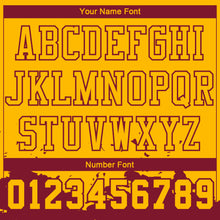 Charger l'image dans la galerie, Custom Yellow Maroon Color Splash Round Neck Sublimation Basketball Suit Jersey