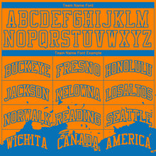 Load image into Gallery viewer, Custom Bay Orange Blue Color Splash Round Neck Sublimation Basketball Suit Jersey