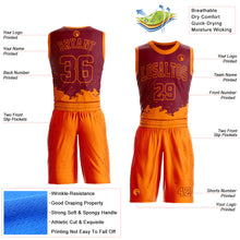 Загрузить изображение в средство просмотра галереи, Custom Maroon Bay Orange Color Splash Round Neck Sublimation Basketball Suit Jersey