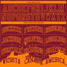 Загрузить изображение в средство просмотра галереи, Custom Maroon Bay Orange Color Splash Round Neck Sublimation Basketball Suit Jersey