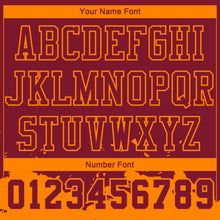 Загрузить изображение в средство просмотра галереи, Custom Maroon Bay Orange Color Splash Round Neck Sublimation Basketball Suit Jersey