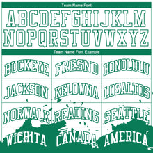 Load image into Gallery viewer, Custom White Kelly Green Color Splash Round Neck Sublimation Basketball Suit Jersey