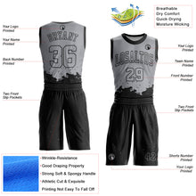 Load image into Gallery viewer, Custom Gray Black Color Splash Round Neck Sublimation Basketball Suit Jersey
