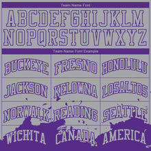 Load image into Gallery viewer, Custom Gray Purple Color Splash Round Neck Sublimation Basketball Suit Jersey
