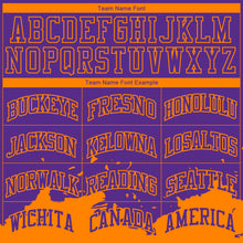 Laden Sie das Bild in den Galerie-Viewer, Custom Purple Bay Orange Color Splash Round Neck Sublimation Basketball Suit Jersey