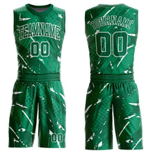 Загрузить изображение в средство просмотра галереи, Custom Green White Bright Lines Round Neck Sublimation Basketball Suit Jersey