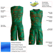 Load image into Gallery viewer, Custom Green Orange Bright Lines Round Neck Sublimation Basketball Suit Jersey
