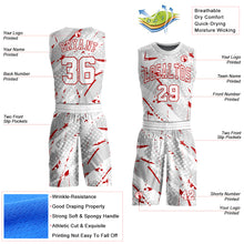 Load image into Gallery viewer, Custom White Red Bright Lines Round Neck Sublimation Basketball Suit Jersey