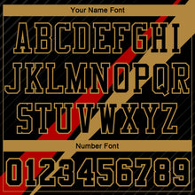 Load image into Gallery viewer, Custom Black Old Gold-Red Diagonal Lines Round Neck Sublimation Basketball Suit Jersey