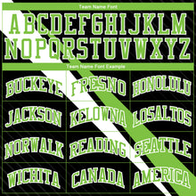 Load image into Gallery viewer, Custom Black Neon Green-White Diagonal Lines Round Neck Sublimation Basketball Suit Jersey