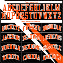 Load image into Gallery viewer, Custom Black Orange-White Diagonal Lines Round Neck Sublimation Basketball Suit Jersey