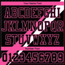 Load image into Gallery viewer, Custom Black Pink-White Diagonal Lines Round Neck Sublimation Basketball Suit Jersey