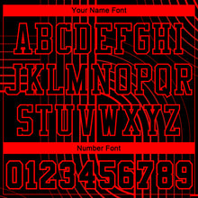 Laden Sie das Bild in den Galerie-Viewer, Custom Black Red Tracks Round Neck Sublimation Basketball Suit Jersey