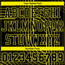 Load image into Gallery viewer, Custom Black Neon Yellow Tracks Round Neck Sublimation Basketball Suit Jersey