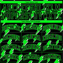 Load image into Gallery viewer, Custom Black Neon Green Lightning Shapes Round Neck Sublimation Basketball Suit Jersey