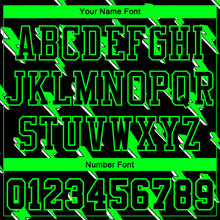 Load image into Gallery viewer, Custom Black Neon Green Lightning Shapes Round Neck Sublimation Basketball Suit Jersey