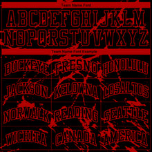 Laden Sie das Bild in den Galerie-Viewer, Custom Black Red Abstract Grunge Art Round Neck Sublimation Basketball Suit Jersey