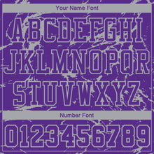 Laden Sie das Bild in den Galerie-Viewer, Custom Purple Light Gray Abstract Grunge Art Round Neck Sublimation Basketball Suit Jersey