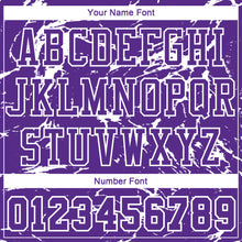 Laden Sie das Bild in den Galerie-Viewer, Custom Purple White Abstract Grunge Art Round Neck Sublimation Basketball Suit Jersey