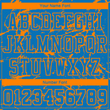 Загрузить изображение в средство просмотра галереи, Custom Blue Bay Orange Abstract Grunge Art Round Neck Sublimation Basketball Suit Jersey