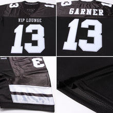 Charger l'image dans la galerie, Custom Black White-Silver Mesh Authentic Football Jersey