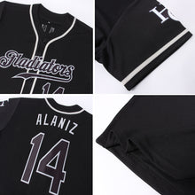 Load image into Gallery viewer, Custom Black Black-Gray Authentic Baseball Jersey