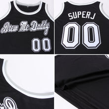 Charger l'image dans la galerie, Custom Black White-Gray Round Neck Rib-Knit Basketball Jersey