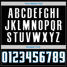 Load image into Gallery viewer, Custom Black White-Blue Authentic Throwback Basketball Jersey