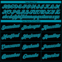 Charger l'image dans la galerie, Custom Black Teal Authentic Throwback Basketball Jersey