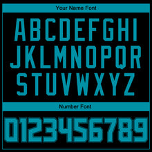 Charger l'image dans la galerie, Custom Black Teal Authentic Throwback Basketball Jersey