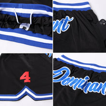 Load image into Gallery viewer, Custom Black Royal-Red Authentic Throwback Basketball Shorts