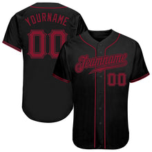 Load image into Gallery viewer, Custom Black Crimson Authentic Baseball Jersey