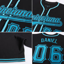 Загрузить изображение в средство просмотра галереи, Custom Black Teal Authentic Baseball Jersey