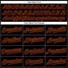 Load image into Gallery viewer, Custom Black Black-Orange Authentic Baseball Jersey