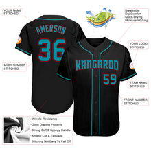 Load image into Gallery viewer, Custom Black Teal-Red Authentic Baseball Jersey