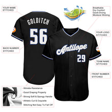 Load image into Gallery viewer, Custom Black White-Royal Authentic Baseball Jersey