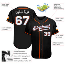 Load image into Gallery viewer, Custom Black White-Orange Authentic Baseball Jersey