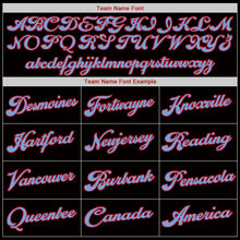 Load image into Gallery viewer, Custom Black Light Blue-Red Authentic Baseball Jersey