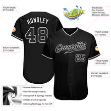 Load image into Gallery viewer, Custom Black Black-White Authentic Baseball Jersey