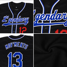 Charger l'image dans la galerie, Custom Black Black-Light Blue Authentic Baseball Jersey