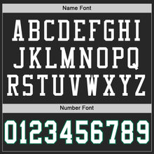 Laden Sie das Bild in den Galerie-Viewer, Custom Black White-Kelly Green Mesh Authentic Throwback Football Jersey