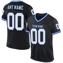 Charger l'image dans la galerie, Custom Black White-Royal Mesh Authentic Throwback Football Jersey