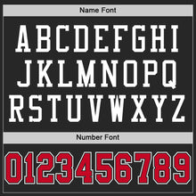 Load image into Gallery viewer, Custom Black Red-White Mesh Authentic Throwback Football Jersey