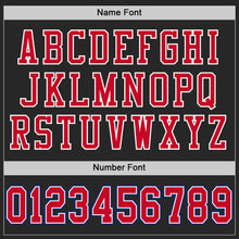 Laden Sie das Bild in den Galerie-Viewer, Custom Black Red-Royal Mesh Authentic Throwback Football Jersey