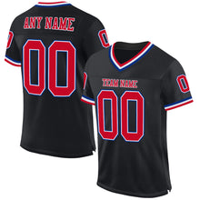 Laden Sie das Bild in den Galerie-Viewer, Custom Black Red-Royal Mesh Authentic Throwback Football Jersey