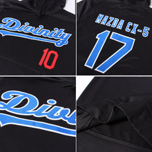 Загрузить изображение в средство просмотра галереи, Custom Stitched Black Royal-Red Sports Pullover Sweatshirt Hoodie