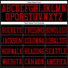 Charger l'image dans la galerie, Custom Black Black-Red Mesh Authentic Football Jersey