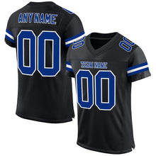 Загрузить изображение в средство просмотра галереи, Custom Black Royal-White Mesh Authentic Football Jersey